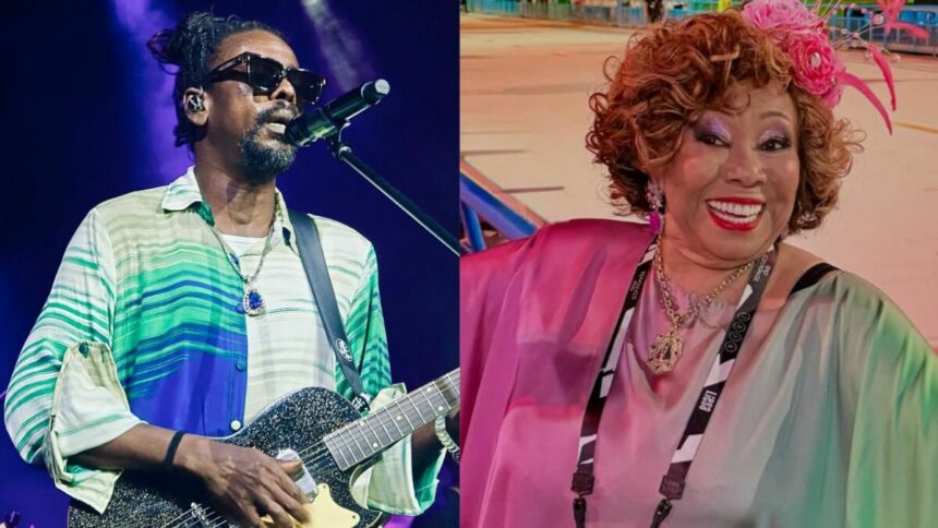 Seu Jorge e Alcione em uma montagem