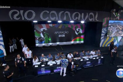 Palco da apuração do Carnaval 2025 no Rio de Janeiro