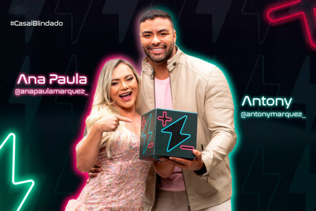 Ana Paula e Antony na arte de divulgação do Power Couple Brasil