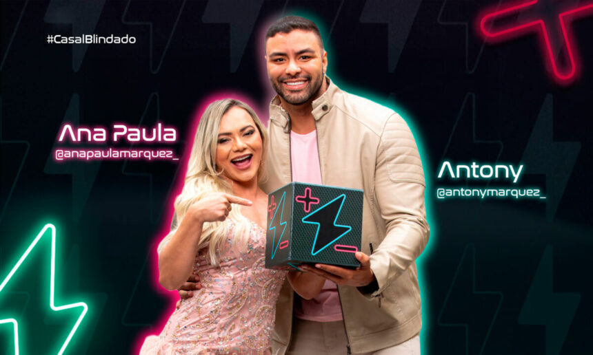 Ana Paula e Antony na arte de divulgação do Power Couple Brasil