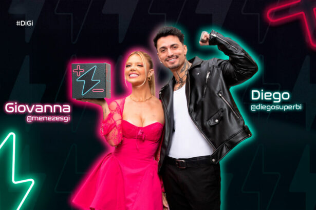 Giovanna e Diego na arte de divulgação do Power Couple Brasil