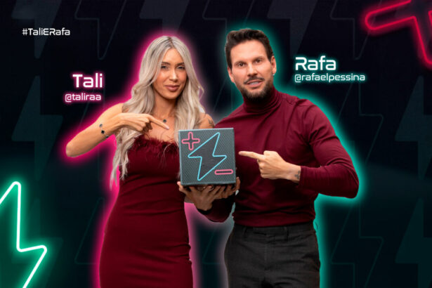 Tali e Rafael Pessina na arte de divulgação do Power Couple Brasil