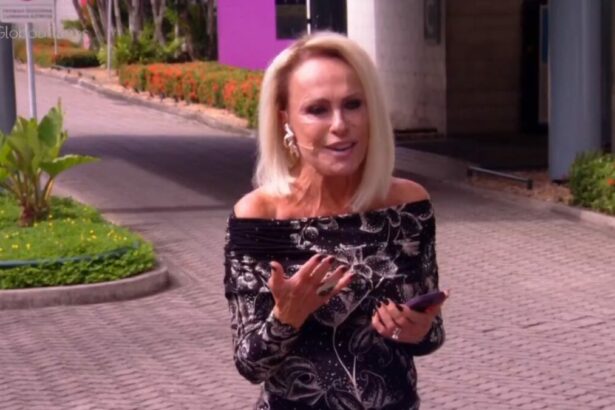 Ana Maria Braga em trecho do Mais Você nos corredores dos Estúdios Globo