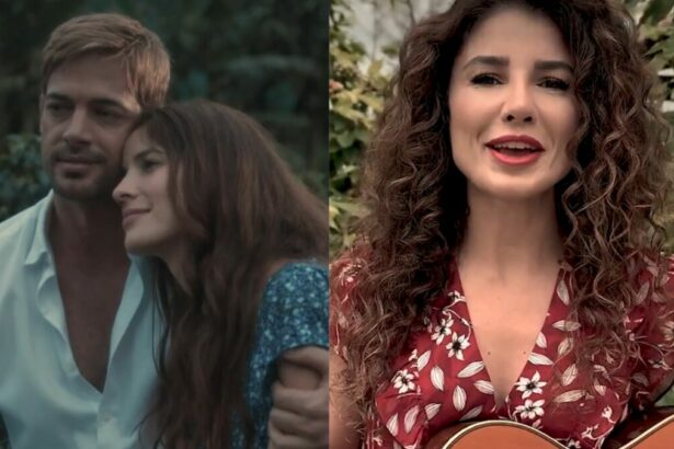 Atores William Levy e Laura Londoño e Paula Fernandes na chamada de Café com Aroma de Mulher