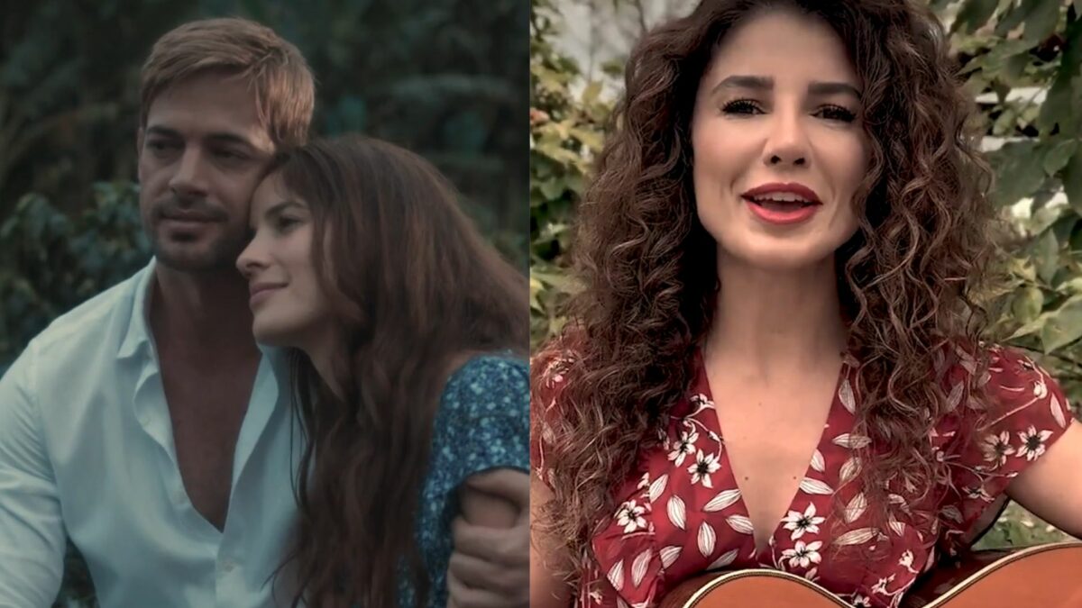 Atores William Levy e Laura Londoño e Paula Fernandes na chamada de Café com Aroma de Mulher
