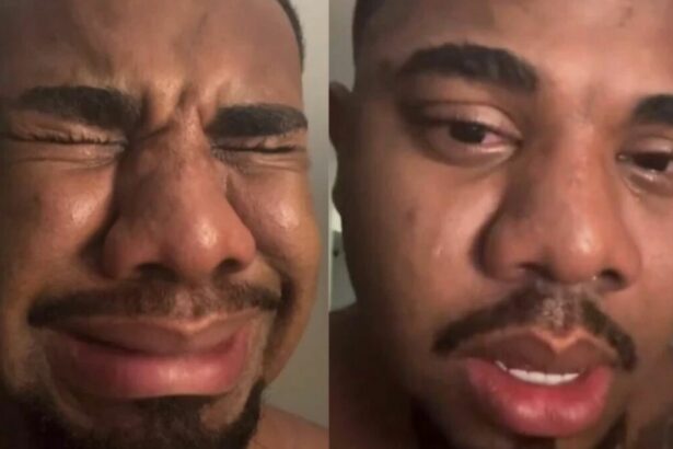 Davi chorando nos stories do Instagram