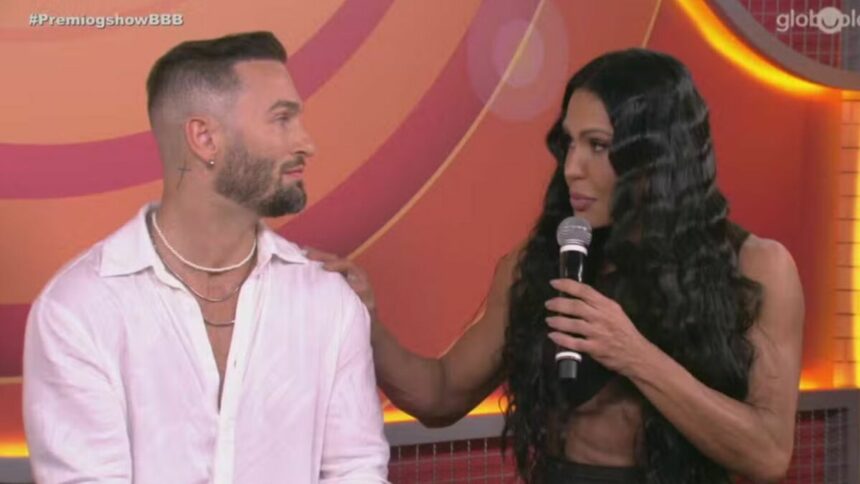 Diego Hypolito e Gracyanne Barbosa em trecho do Prêmio Gshow BBB