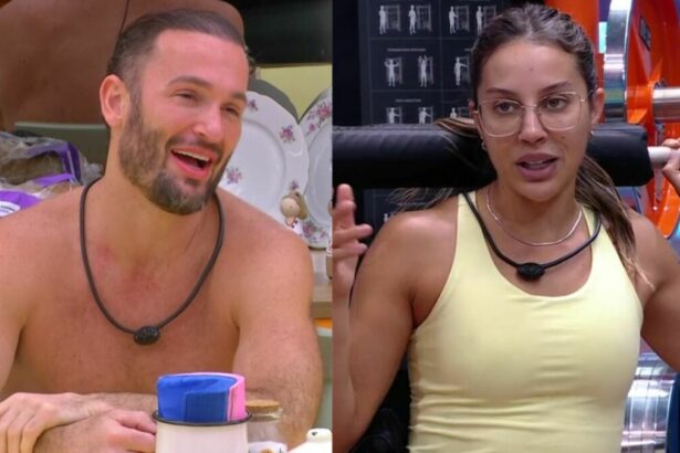 Diego Hypolito e Renata em uma montagem no BBB 25