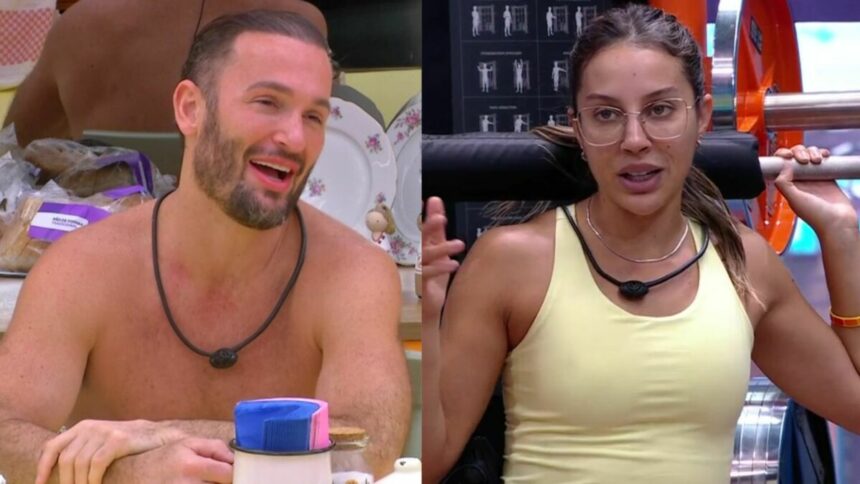 Diego Hypolito e Renata em uma montagem no BBB 25