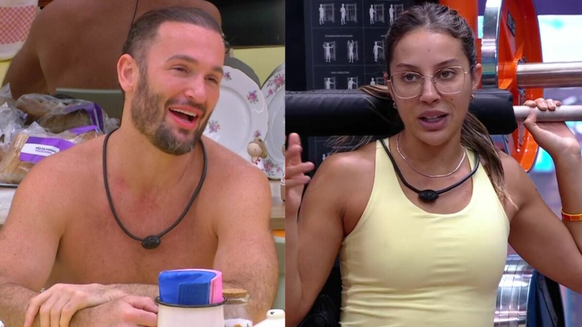 Diego Hypolito e Renata em uma montagem no BBB 25