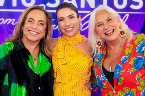 Fafá de Belém e Cissa Guimarães, ao lado de Patricia Abravanel, no cenário do Programa Silvio Santos