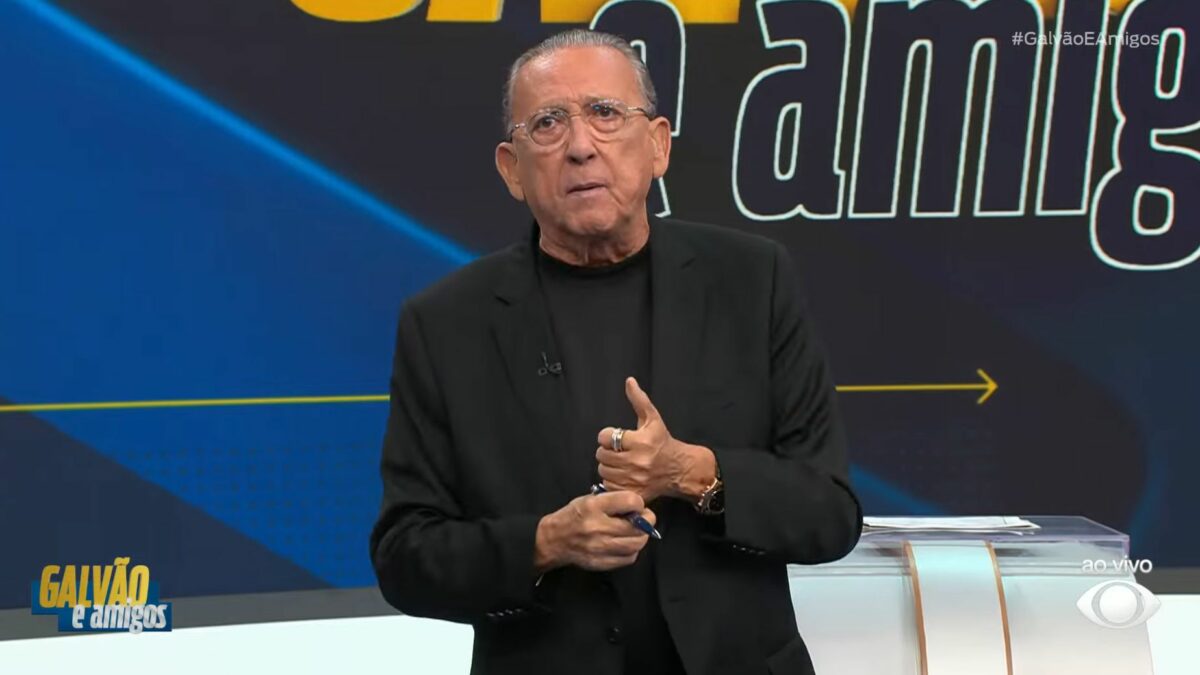 Galvão Bueno em trecho do programa Galvão e Amigos