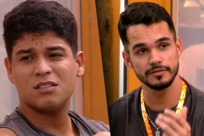 Guilherme e João Pedro em uma montagem no BBB 25