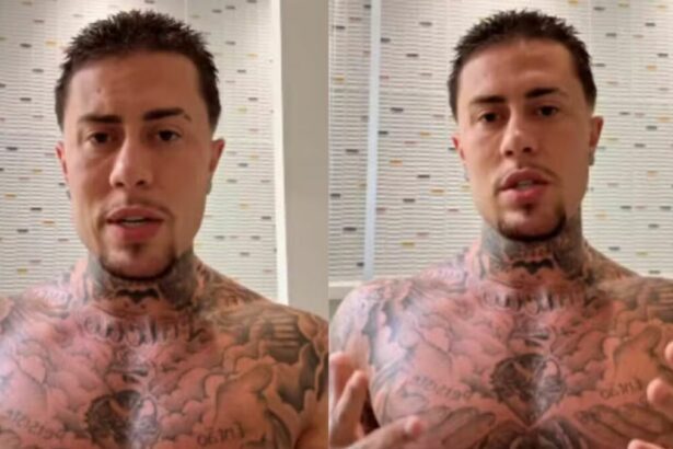 MC Daniel, sem camisa, falando sobre diagnóstico de TDAH nos stories do Instagram