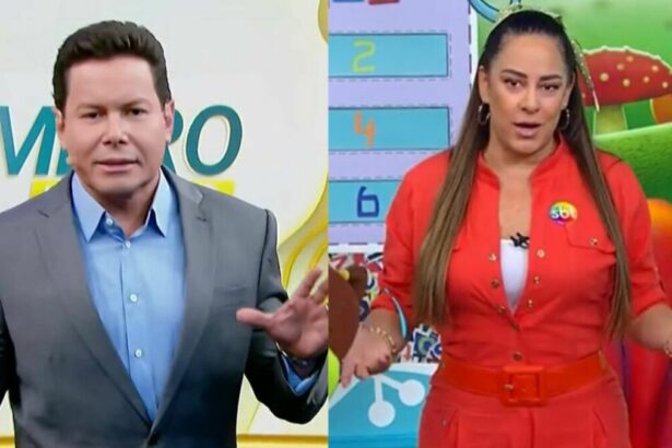 Marcão do Povo e Silvia Abravanel em uma montagem