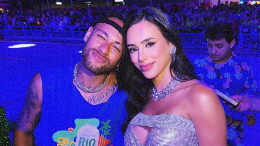 Neymar e Bruna Biancardi nos bastidores do Carnaval
