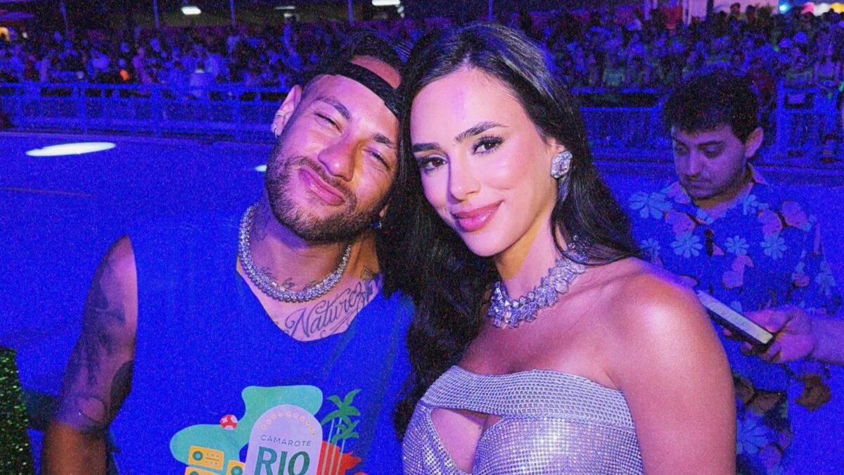 Neymar e Bruna Biancardi nos bastidores do Carnaval