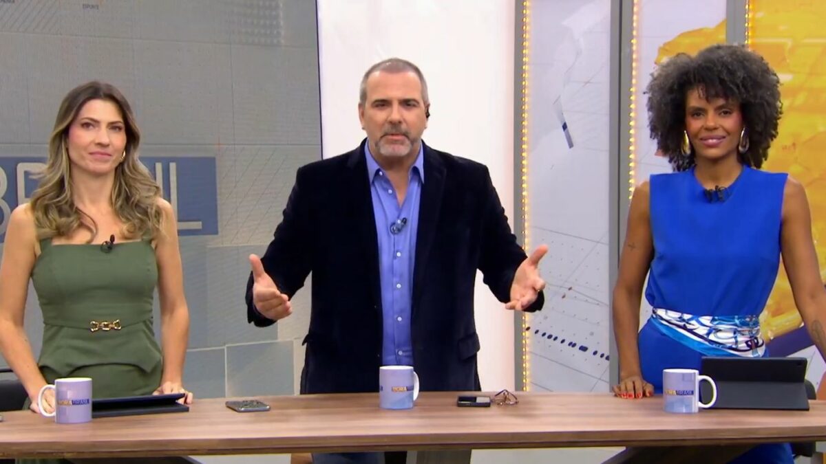 Rodrigo Alvarez, Patrícia Rocha e Cynthia Martins em trecho da estreia do novo Bora Brasil