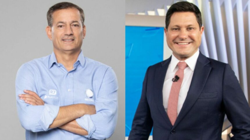 Sálvio Spinola e Eleandro Passaia em uma montagem no BBB 25