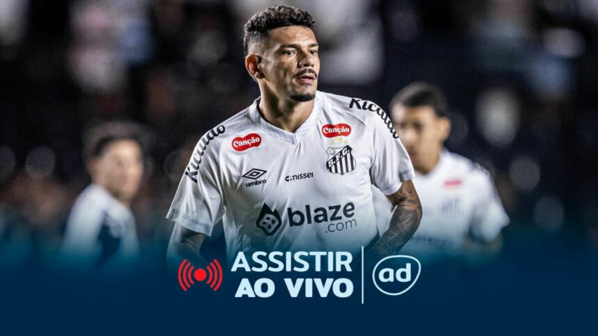Tiquinho Soares na arte onde assistir ao jogo Santos x Bahia
