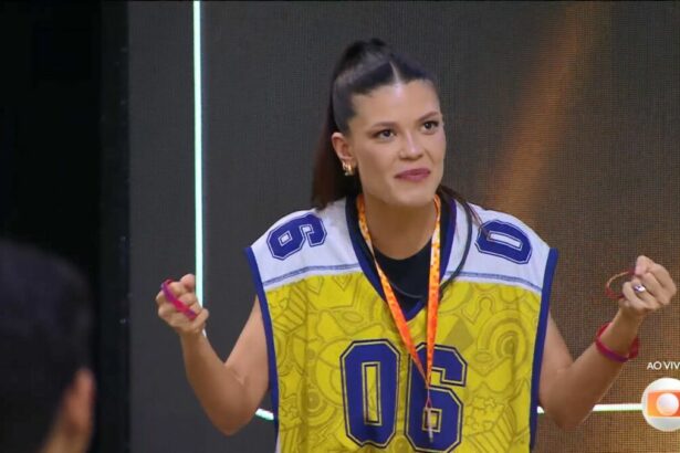 Vitória Strada em trecho da Prova do Líder no BBB 25