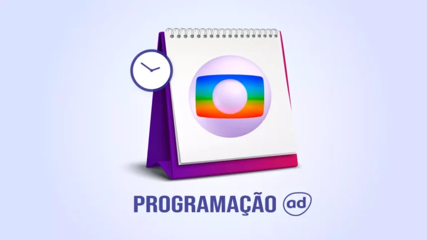 Arte de divulgação da programação da TV Globo