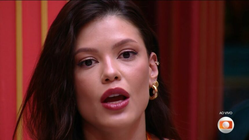 Vitória Strada com a boca aberta na formação do 13º Paredão do BBB 25