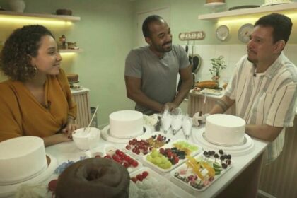 Alexandre Henderson e Daniella Dias em trecho do Expedição Rio sobre novelas