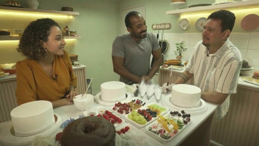 Alexandre Henderson e Daniella Dias em trecho do Expedição Rio sobre novelas