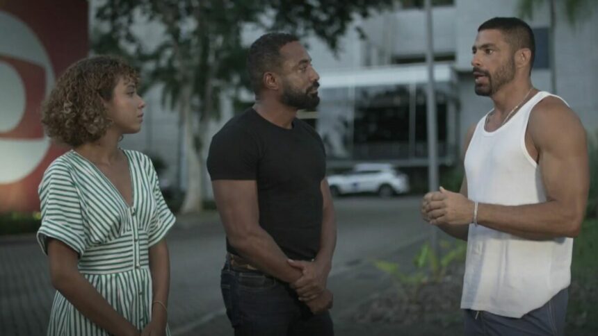 Alexandre Henderson e Daniella Dias, ao lado de Cauã Reymond, no Expedição Rio