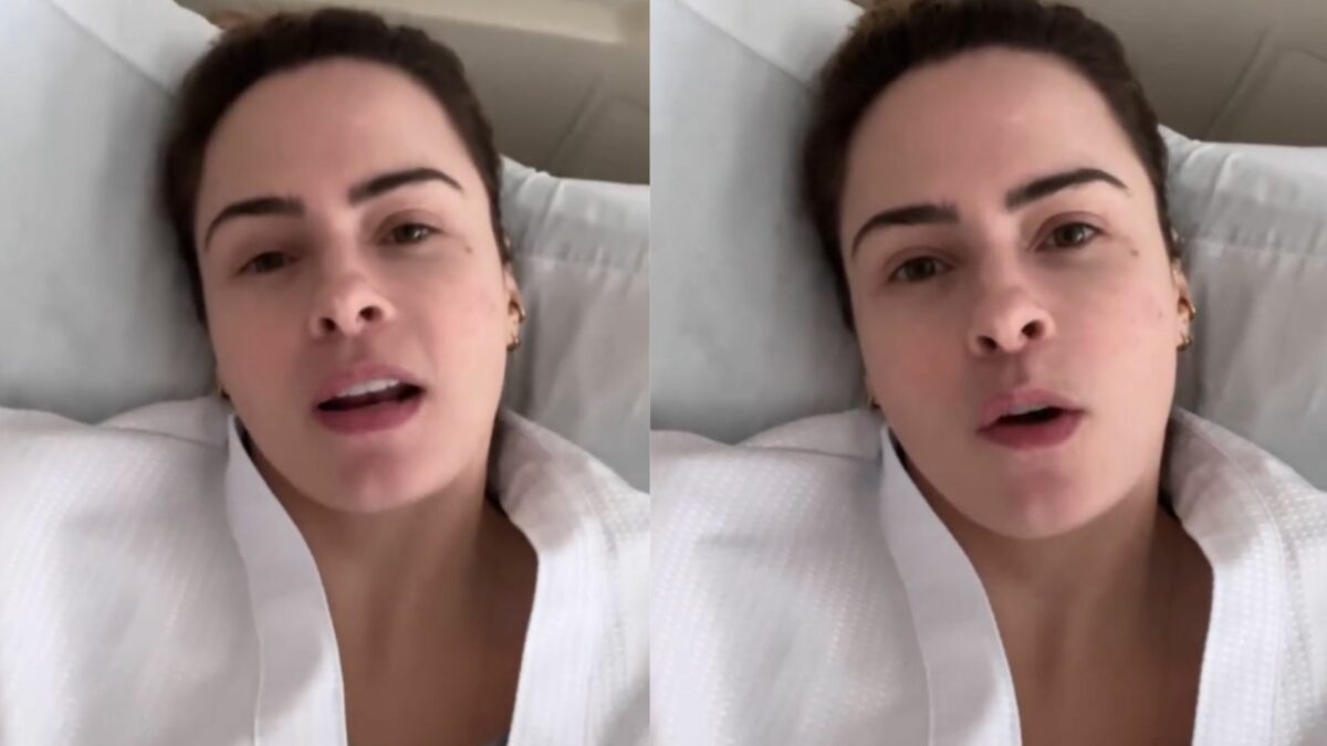 Ana Paula Renault falando nos stories do Instagram sobre sua cirurgia de emergência