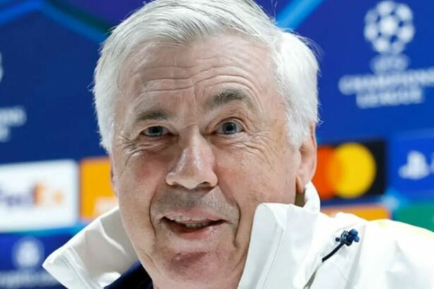 Carlo Ancelotti em trecho de coletiva do Real Madrid na Champions League
