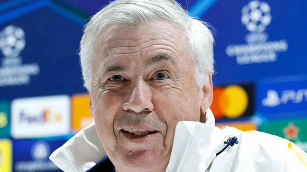 Carlo Ancelotti em trecho de coletiva do Real Madrid na Champions League