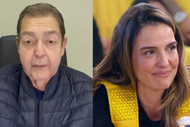 Faustão e Luciana Cardoso em trecho de participação no Domingo Legal