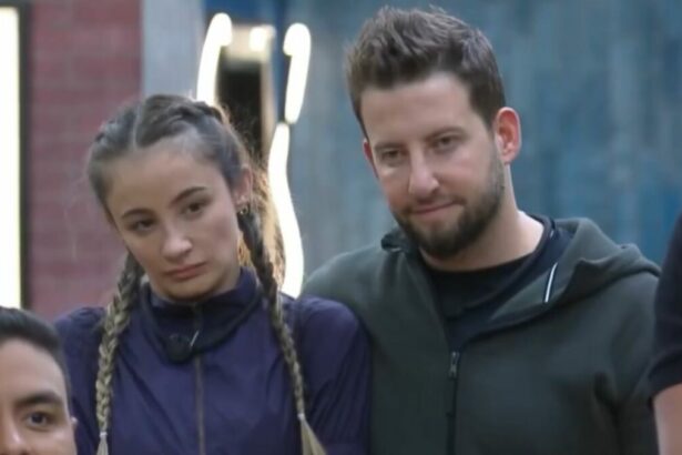 Gi e Eros Prado com a feição abalada no Power Couple