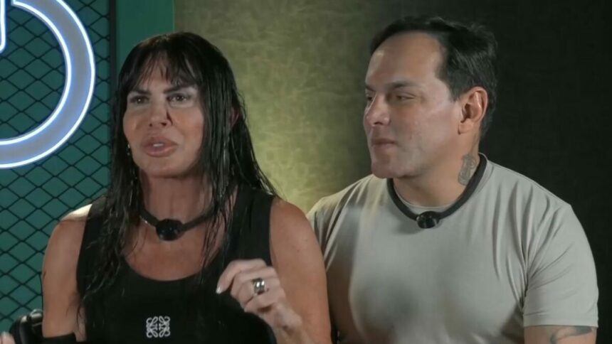 Gretchen e Esdras na Sala de Depoimentos do Power Couple Brasil