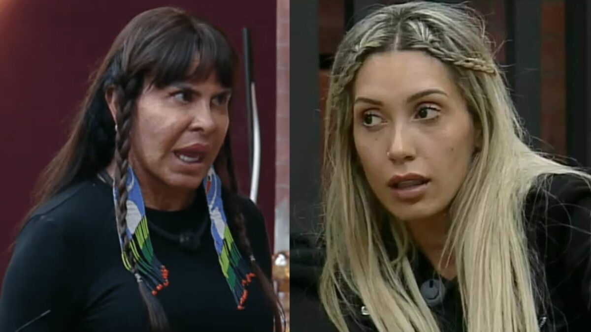 Gretchen e Talira em uma montagem no Power Couple