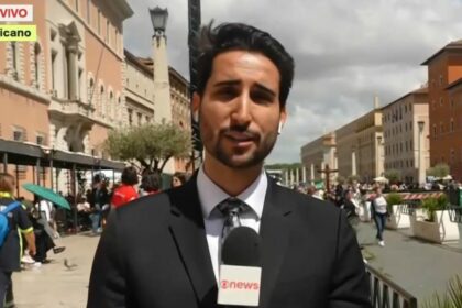 Murilo Salviano, nas ruas do Vaticano, na cobertura do Conclave