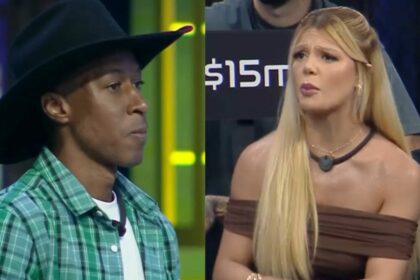 Neguinho e Giovanna em trecho de discussão no Power Couple