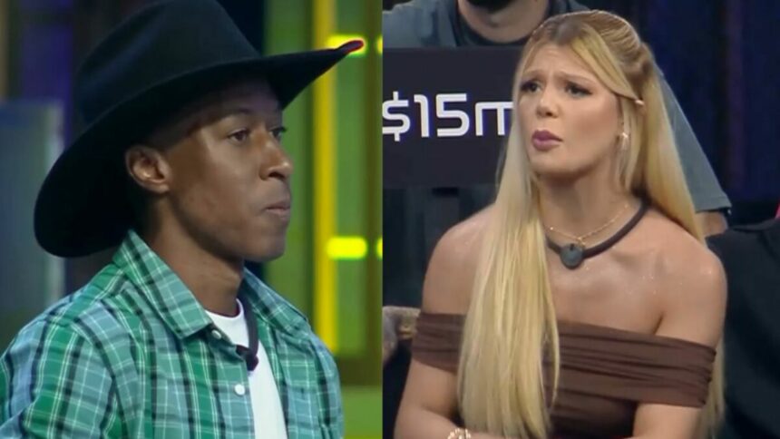 Neguinho e Giovanna em trecho de discussão no Power Couple