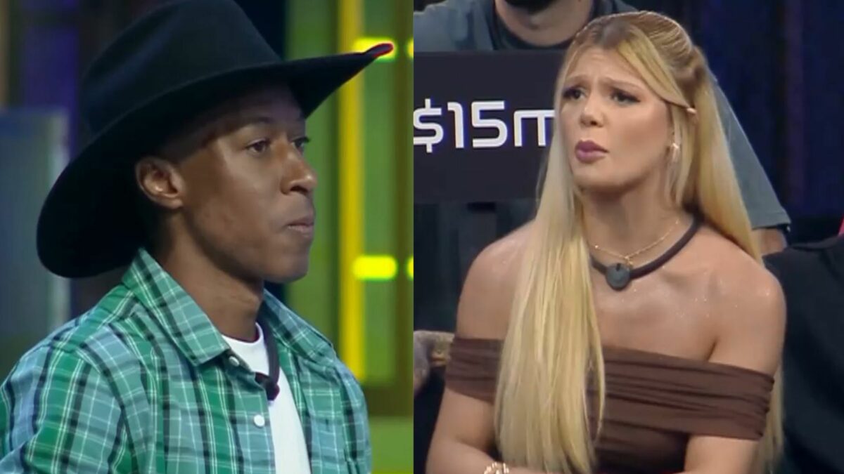 Neguinho e Giovanna em trecho de discussão no Power Couple