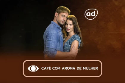 Casal protagonista na arte do resumo diário de Cafe Com Aroma de Mulher