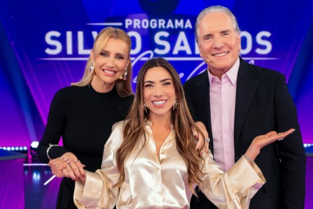 Roberto Justus e Ana Paula Siebert, ao lado de Patricia Abravanel, no Programa Silvio Santos