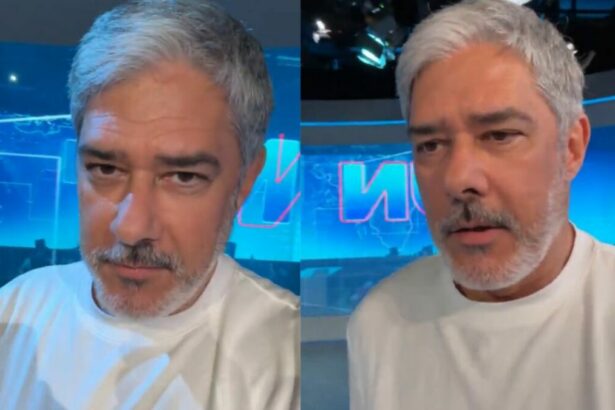 William Bonner mostrando bastidores do Jornal Nacional no Instagram