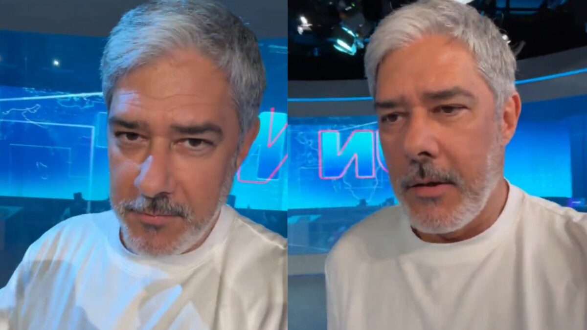 William Bonner mostrando bastidores do Jornal Nacional no Instagram