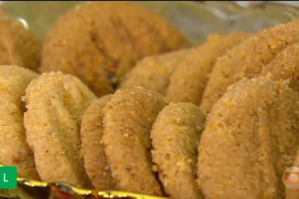 Biscoito de amendoim com farinha de rosca na tigela do Mais Você da Ana Maria Braga