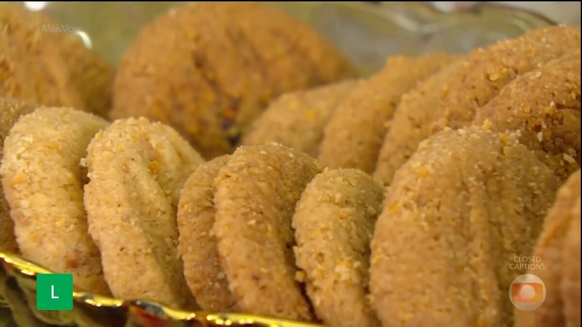 Biscoito de amendoim com farinha de rosca na tigela do Mais Você da Ana Maria Braga