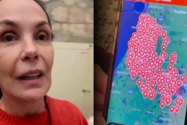 Carolina Ferraz assustada em um bunker e mostrando os locais que as sirenes tocaram em Israel