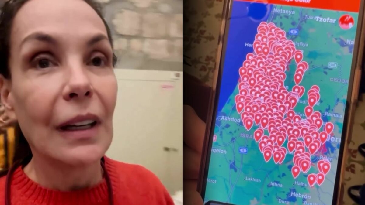 Carolina Ferraz assustada em um bunker e mostrando os locais que as sirenes tocaram em Israel