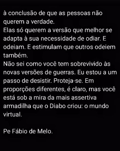 último texto de Fábio de Melo